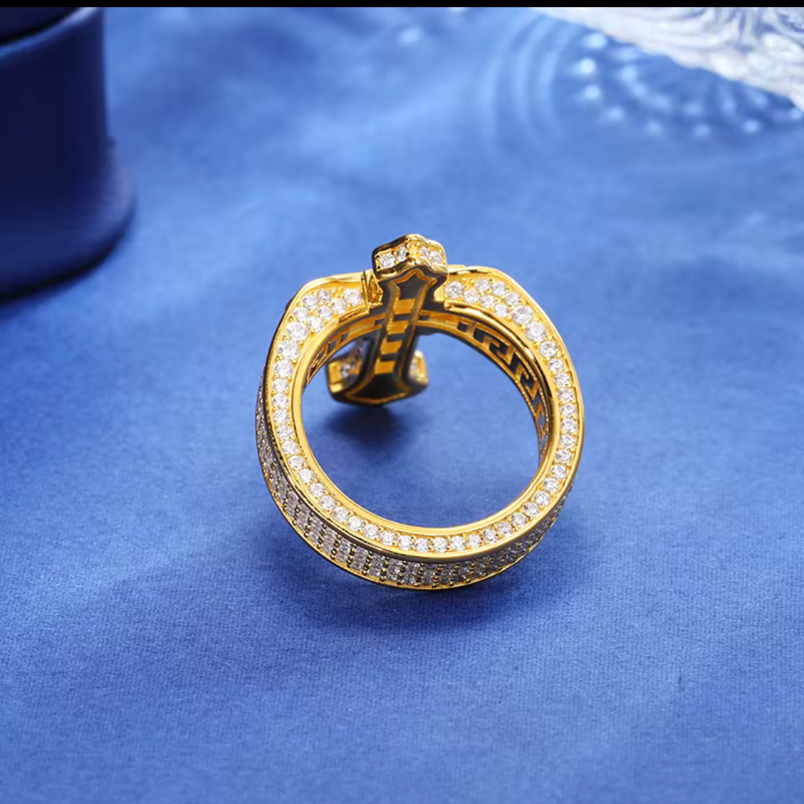 S925 Baguatte Moissanite Cross Ring