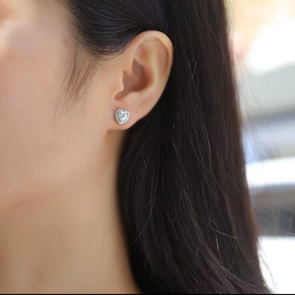 Heart Shaped VVS Moissanite Earrings