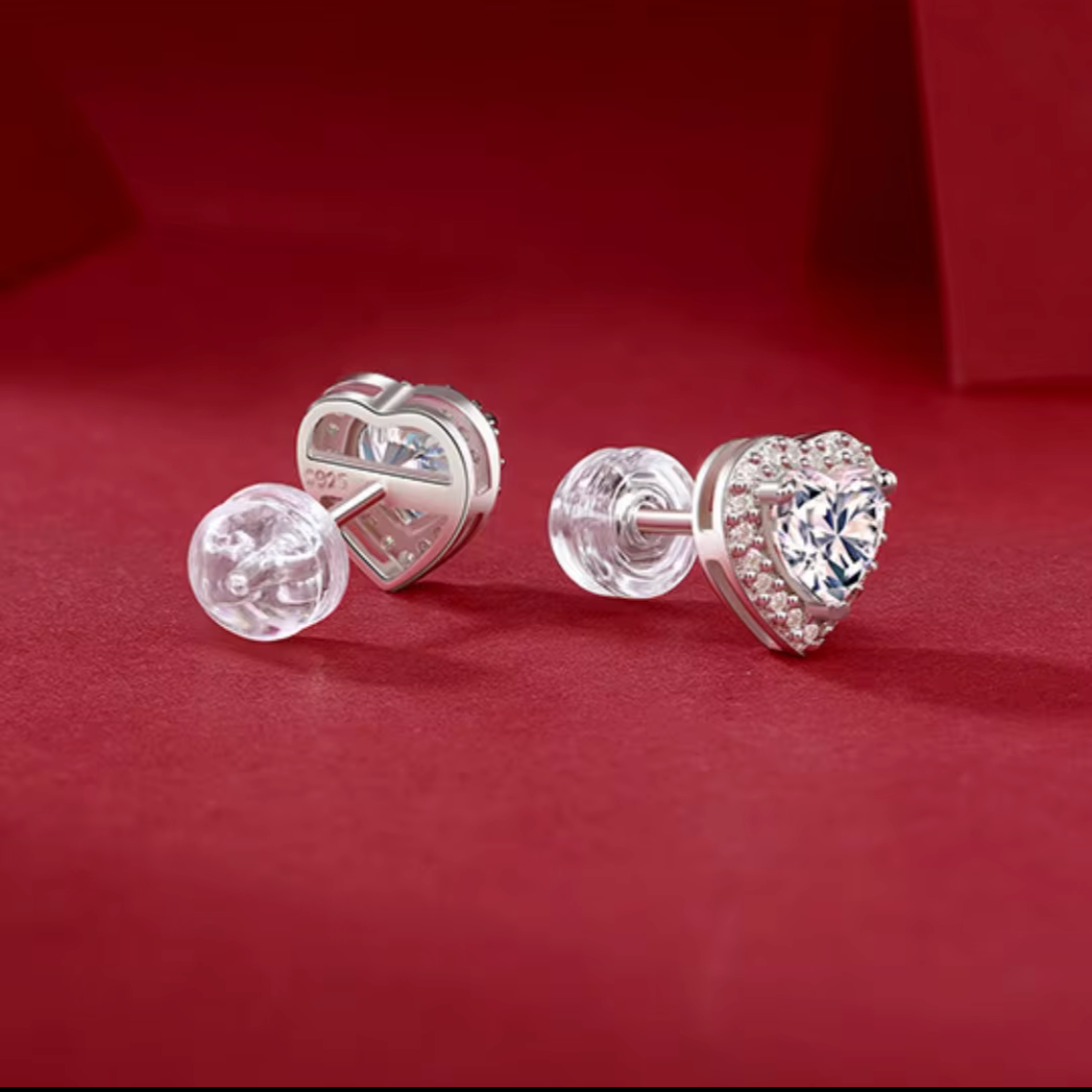 Heart Shaped VVS Moissanite Earrings