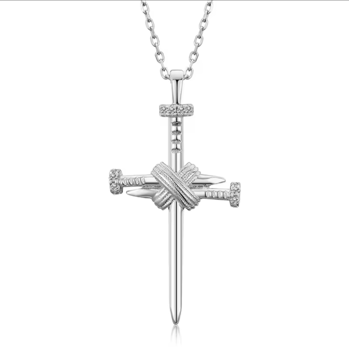 VVS D Color Moissanite Slim Dagger Cross Necklace