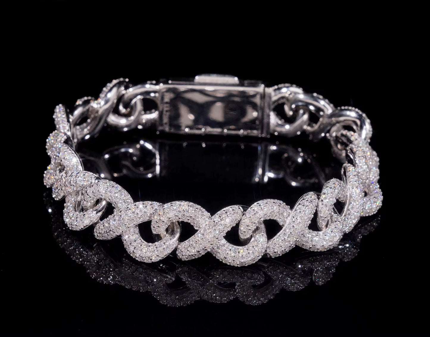 13mm VVS Moissanite Infinity Chained Bracelet