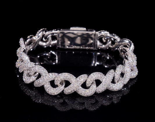 13mm VVS Moissanite Infinity Chained Bracelet