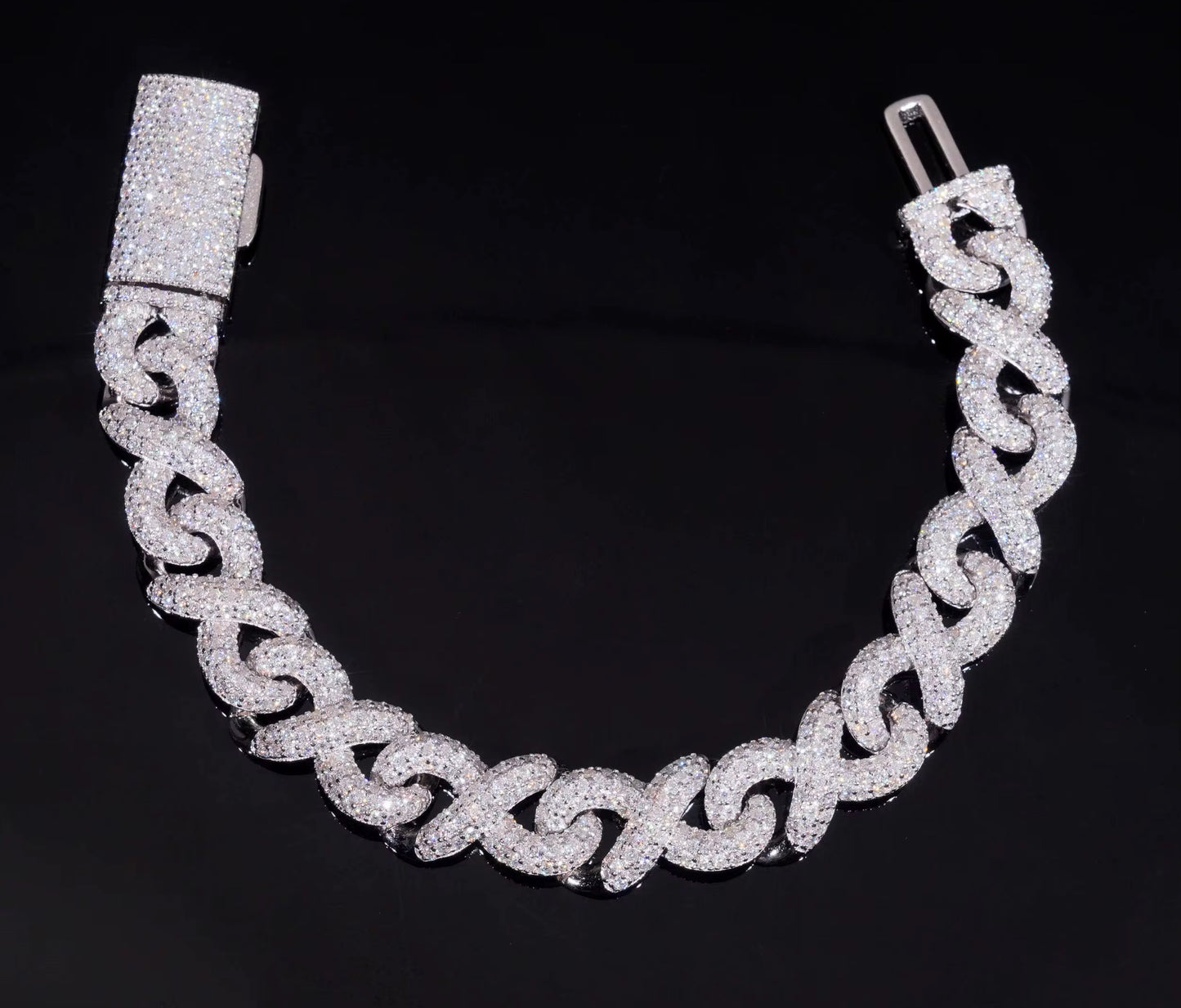 13mm VVS Moissanite Infinity Chained Bracelet