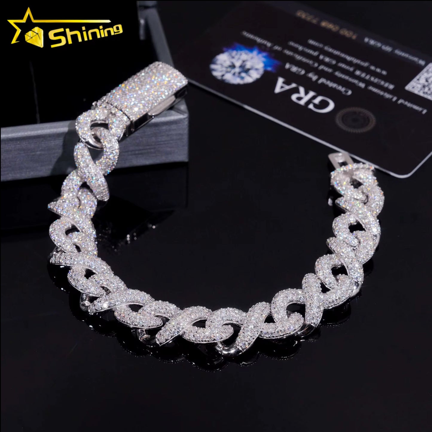 13mm VVS Moissanite Infinity Chained Bracelet