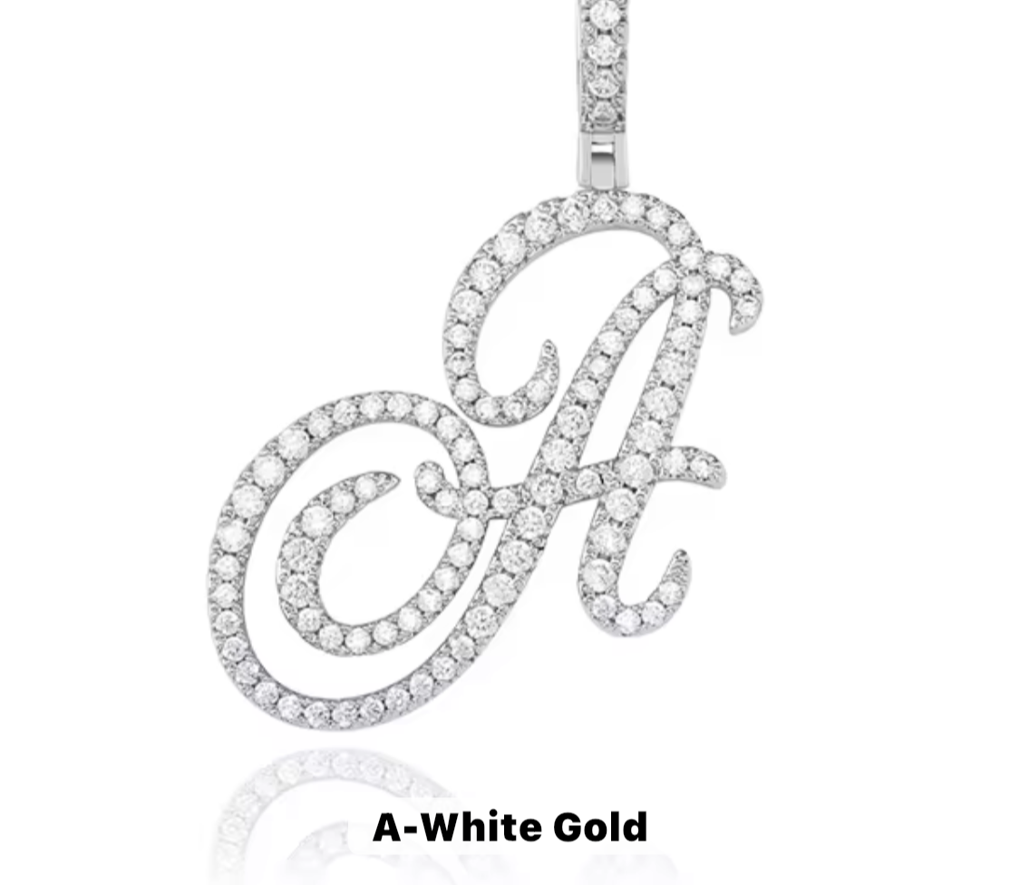 VVS Moissanite Letter Pendant