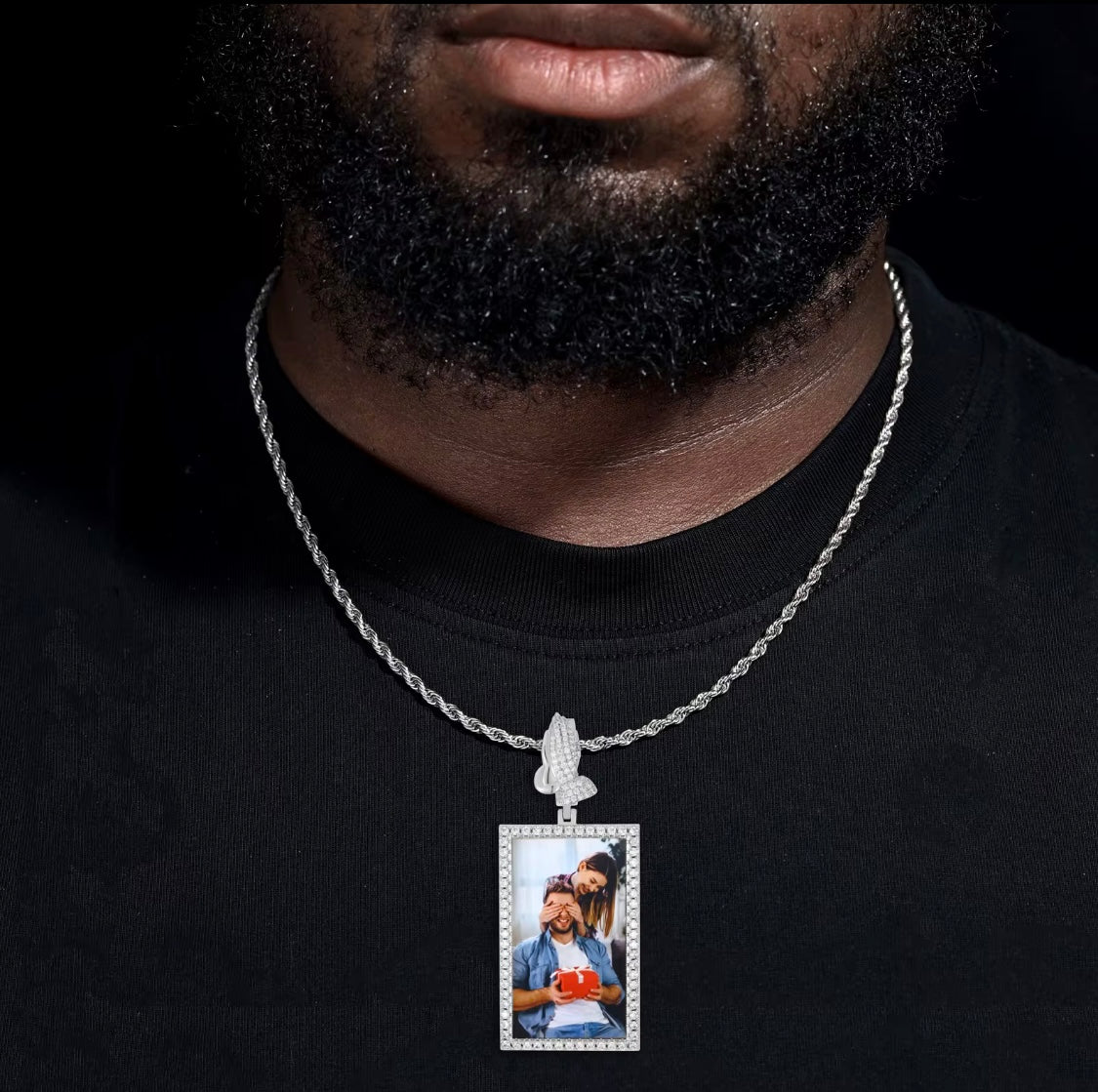 VVS Moissanite Photo Frame Pendant