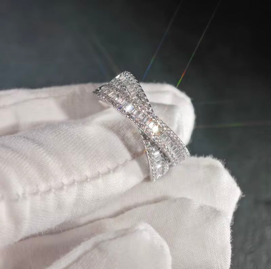 VVS D Color Iced Out Baguette Ring