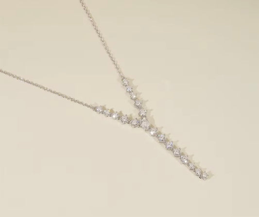 Starlight Cascade Long Moissanite Pendant