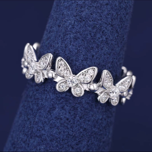S925 Adjustable Moissanite Eternal Flutter Band