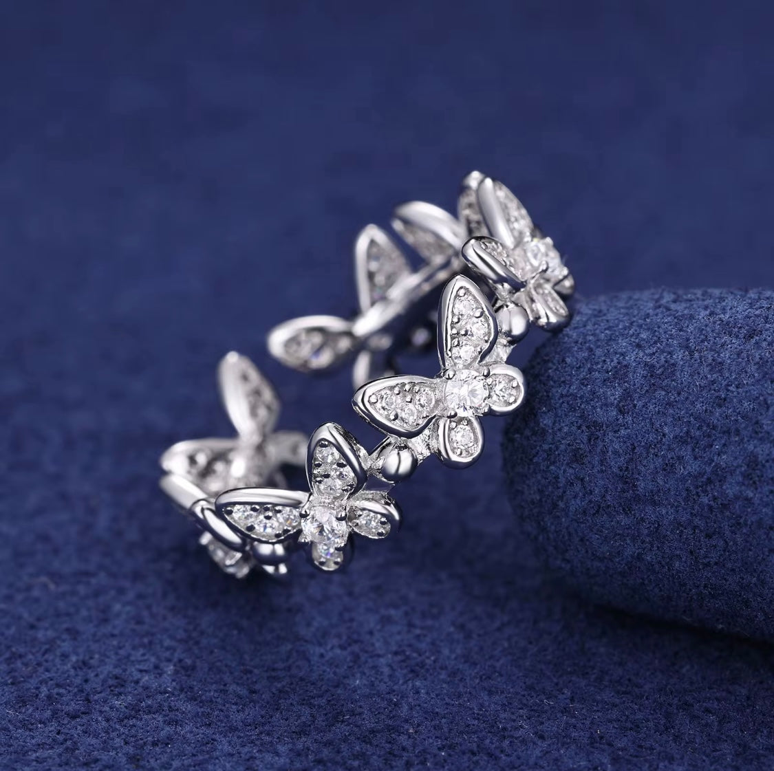 S925 Adjustable Moissanite Eternal Flutter Band