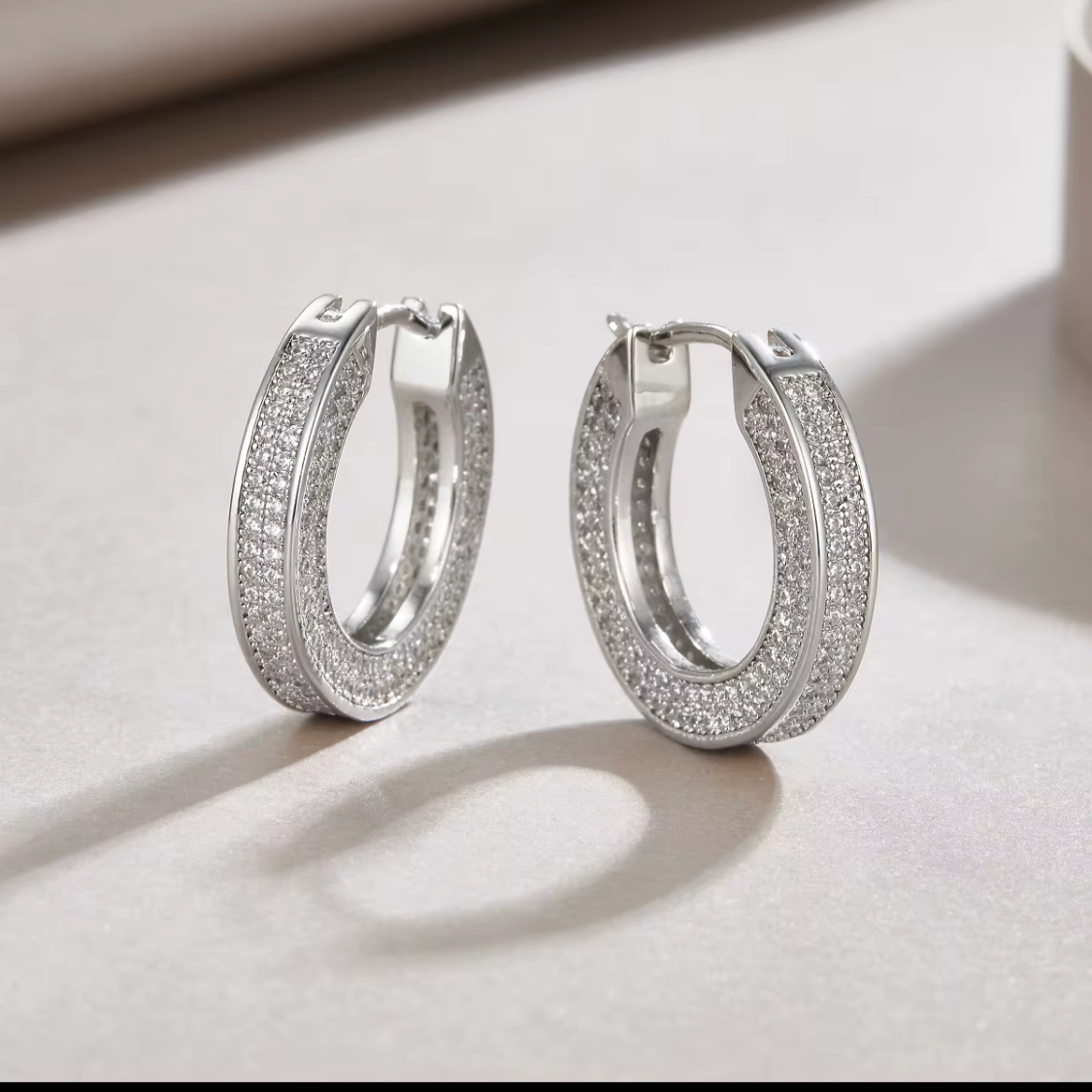 D Color Moissanite Small Huggie Hoop