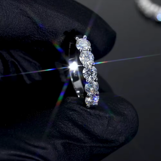 D Color VVS1 Round Cut Moissanite Shared Prong Hoop Earrings