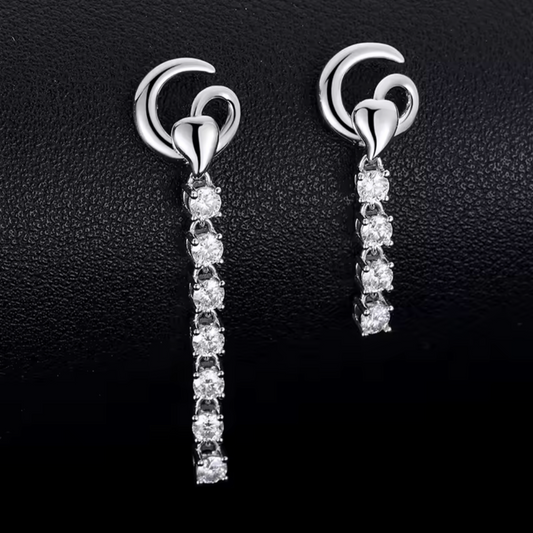 S925 VVS Moissanite Cluster Drrop Tennis Earrings
