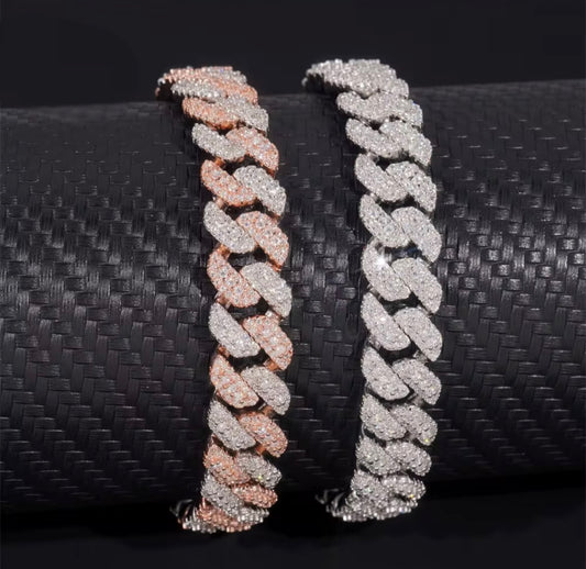 Two Tone Cuban Link Bracelet