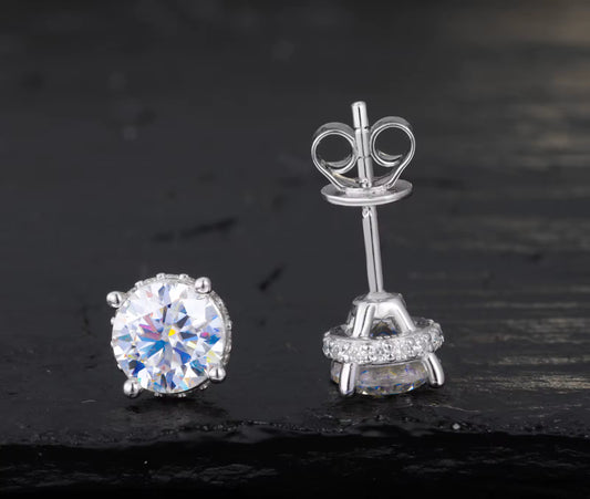 S925 Moissanite Stud Earrings