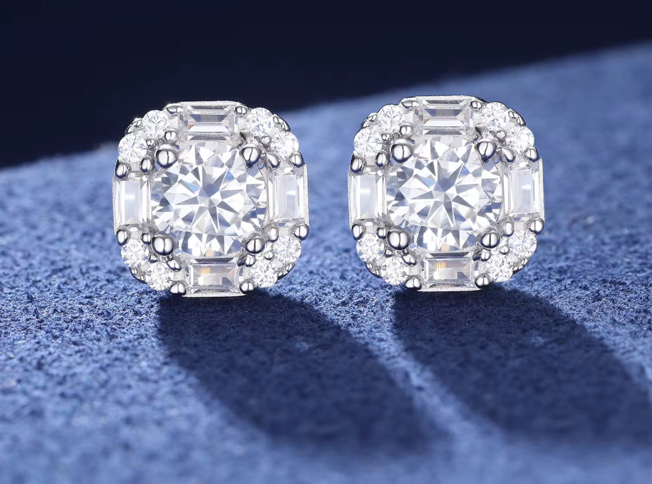 5mm VVS Emerald Cut Moissanite Earrings