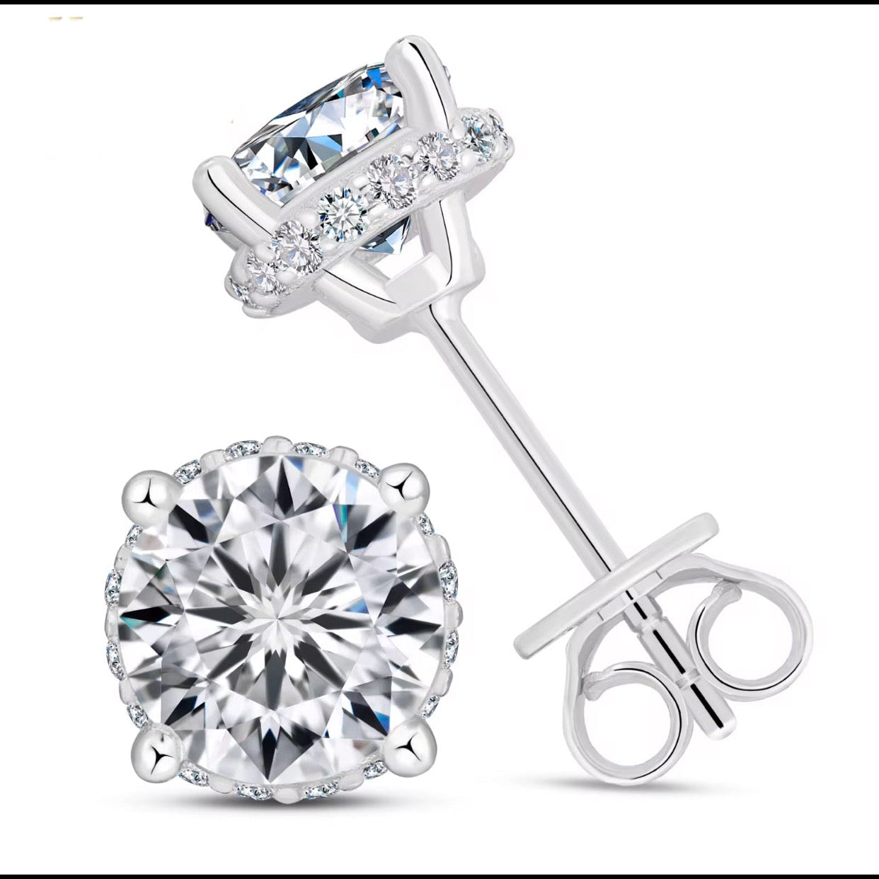 S925 Moissanite Stud Earrings