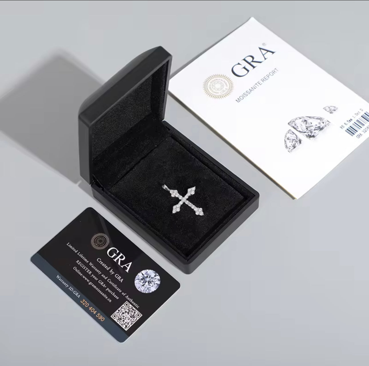 VVs1 D color Moissanite Cross Pendent