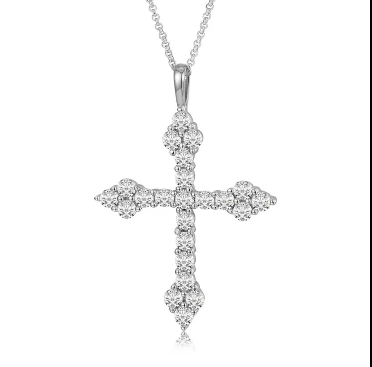 VVs1 D color Moissanite Cross Pendent