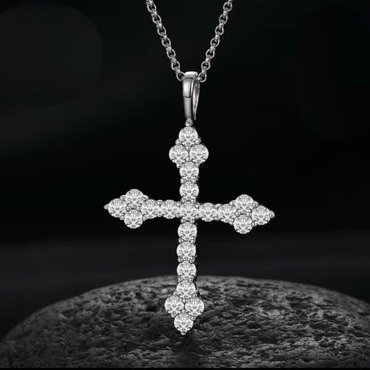 VVs1 D color Moissanite Cross Pendent